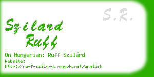 szilard ruff business card