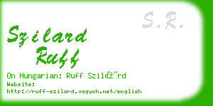 szilard ruff business card